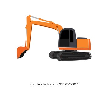 backhoe on a white background.