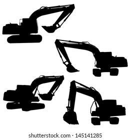 Backhoe Silhouette Vector 