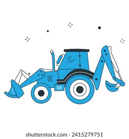 Backhoe, Tractor, Agriculture, Farming Vector Illustration Icon Design