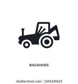 backhoes isolated icon. simple element illustration from construction concept icons. backhoes editable logo sign symbol design on white background. can be use for web and mobile