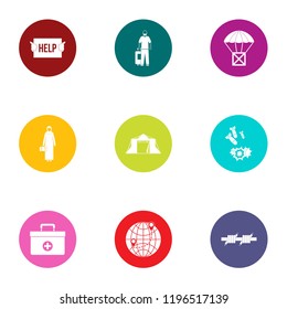 Backing icons set. Flat set of 9 backing vector icons for web isolated on white background