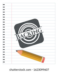 Backing pencil draw. Vector Illustration. Detailed.