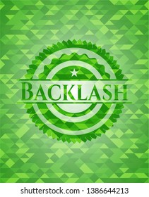 Backlash green emblem with mosaic background. Vector Illustration. Detailed.
