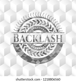 Backlash grey emblem with cube white background