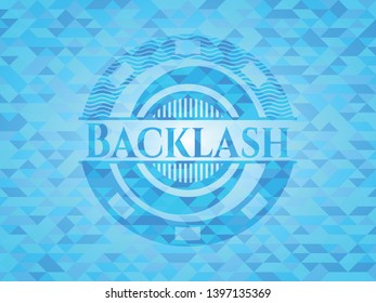 Backlash light blue emblem with mosaic background
