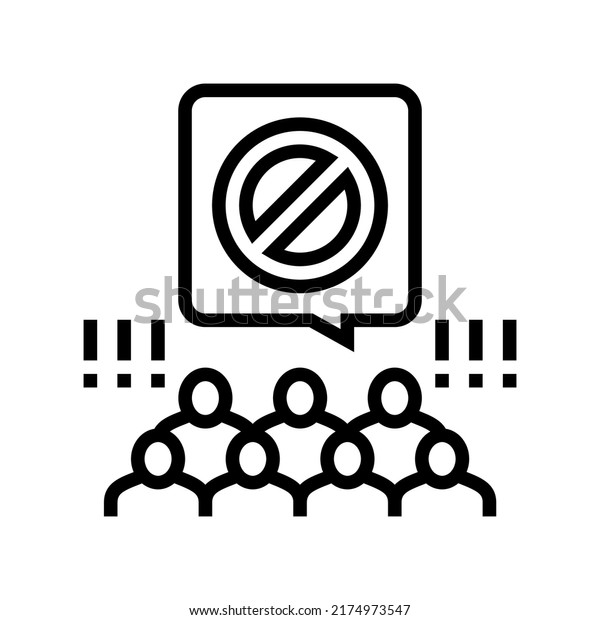 backlash people line icon\
vector. backlash people sign. isolated contour symbol black\
illustration