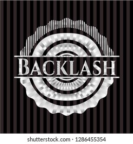 Backlash silvery badge or emblem