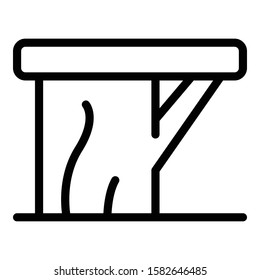 Backless bench icon. Outline backless bench vector icon for web design isolated on white background