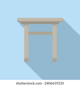 Backless chair icon flat vector. Home garden interior. Park plan