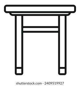 Backless chair icon outline vector. Home garden interior. Park plan
