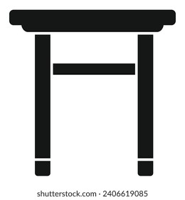 Backless chair icon simple vector. Home garden interior. Park plan