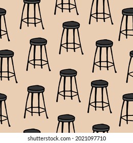 ilustración de silla y mesa sobre fondo marrón. muebles de casa. interior de diseño.