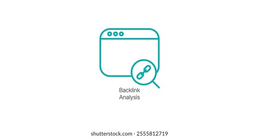 Backlink Analysis Icon – SEO Link Evaluation and Digital Marketing Design