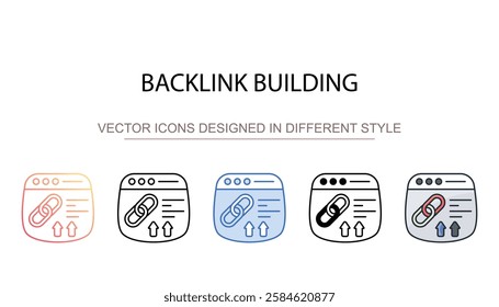 Backlink Building icon design with white background stock illustration