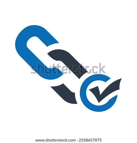 Backlink Checker Flat Blue Icon Isolate On White Background Vector Illustration | Seo Icons Stock photo © 