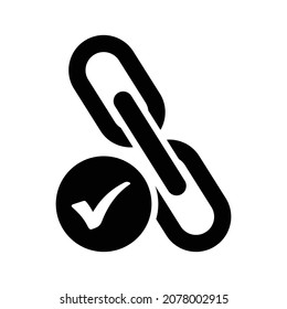 Backlink, checker icon. Black vector graphics.
