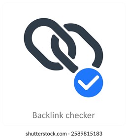 Backlink Checker and seo icon concept