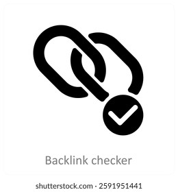 Backlink Checker and seo icon concept