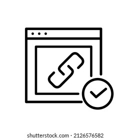 Backlink created. Another website traffic links. SEO concept. Pixel perfect, editable stroke icon
