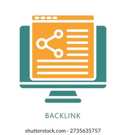 Backlink Dual Tone Color Icon, Mini Illustration For Modern Concept, Ui, Ux Web And App Development. Related To Seo And Online Marketing.