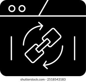 Backlink Glyph Vector Icon Design