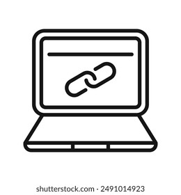 Backlink icon Black line art vector logo