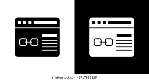 Backlink icon black and white filled.