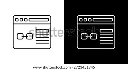 Backlink icon black and white outline.