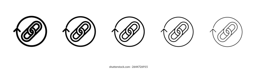Backlink icon flat illustration set logo