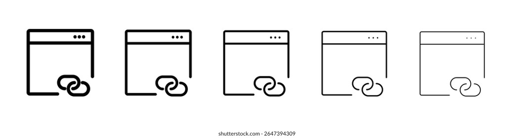 Icono de backlink conjunto de ilustración plana logo