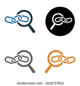 Backlink icon. Glyph vector isolated on a white background
