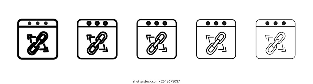 Ícone de backlink vetor isolado no fundo branco definido