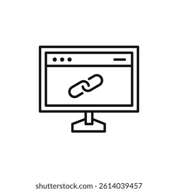 Backlink icon line art vector