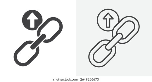 Icono de backlink Ilustración de gráficos de línea