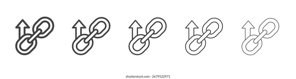 Icono de backlink Símbolo de ilustración de gráficos de línea