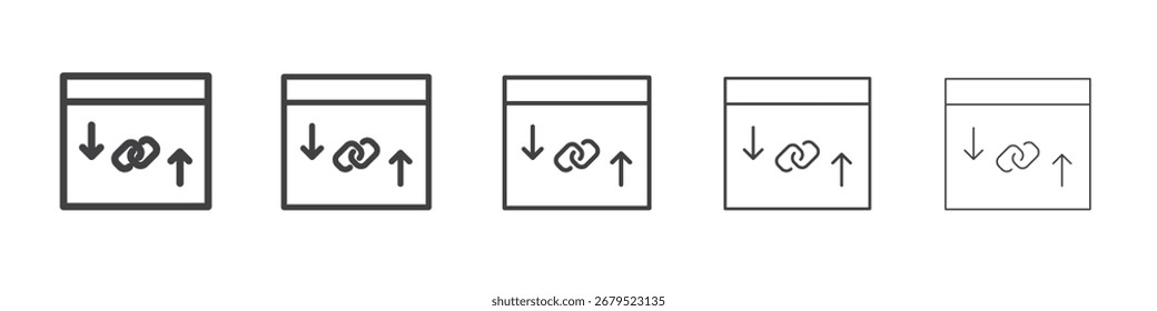 Icono de backlink Símbolo de ilustración de gráficos de línea