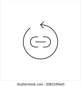 backlink icon line style graphic design vector