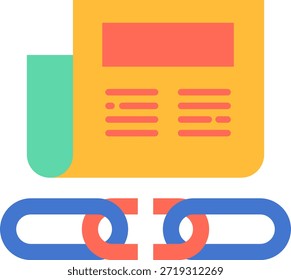 Ícone de Backlink com o Jornal para Otimização de SEO