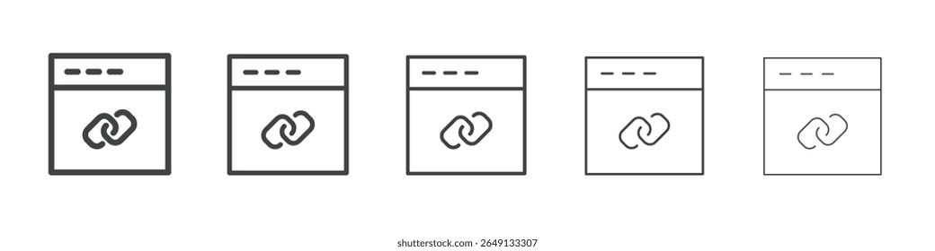 Símbolo de Vector de ilustración de contorno de icono de enlace inverso