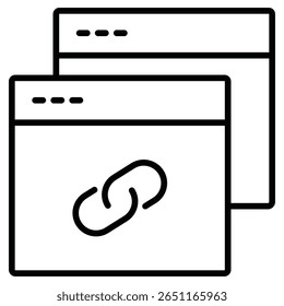 Icono de backlink Contorno de marca de logotipo aislado