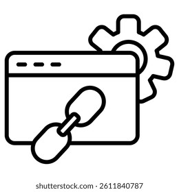 Backlink icon Simple outline vector logo