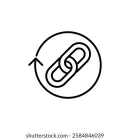 Backlink icon Thin line art isolated