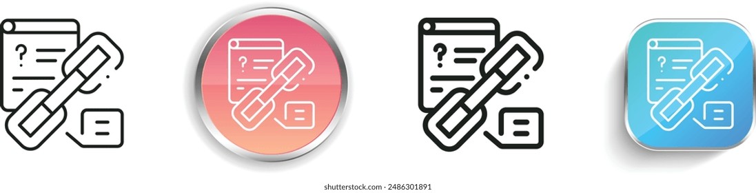 backlink icon. Thin Linear, Regular and Button Style Design Isolated On White Background