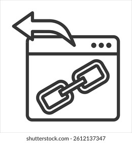 Backlink Icon Vector Illustration Outline