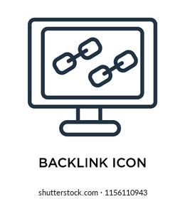 Backlink icon vector isolated on white background, Backlink transparent sign , thin symbol or stroke element design in outline style