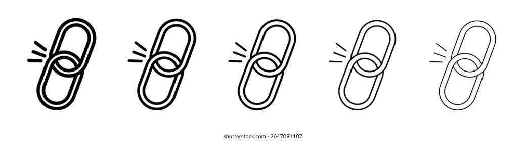 Icono de enlace inverso Vector de contorno símbolo o ilustración