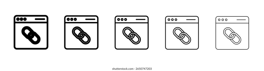 Icono de enlace inverso Vector de contorno símbolo o ilustración