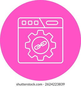 Diseño de icono de Vector de línea de backlink
