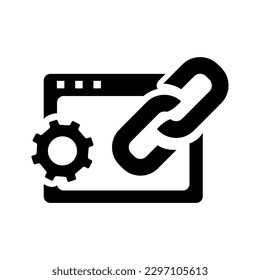 Backlink Optimization Flat Black Icon Isolate On White Background Vector Illustration | Seo Icons