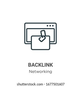 Backlink outline vector icon. Thin line black backlink icon, flat vector simple element illustration from editable networking concept isolated stroke on white background